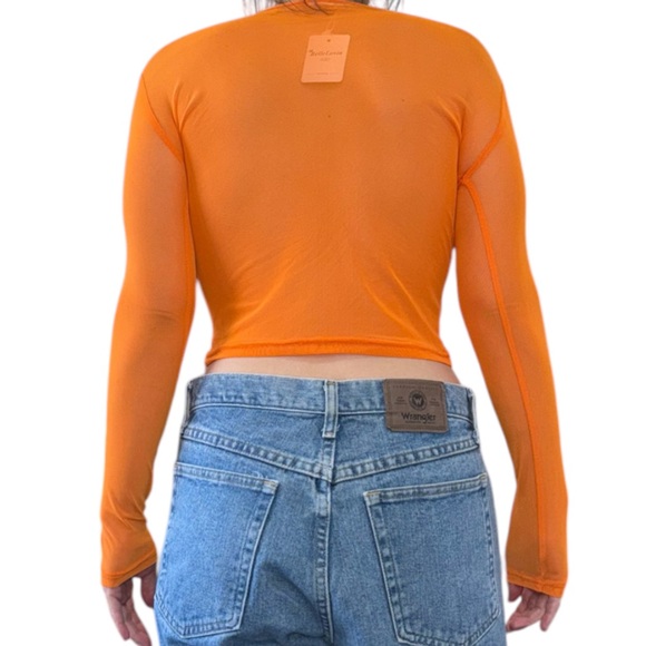 NWT Orange Mesh Long Sleeve - Picture 2 of 11